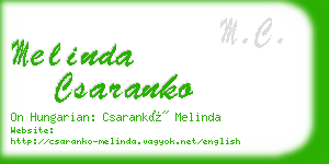 melinda csaranko business card